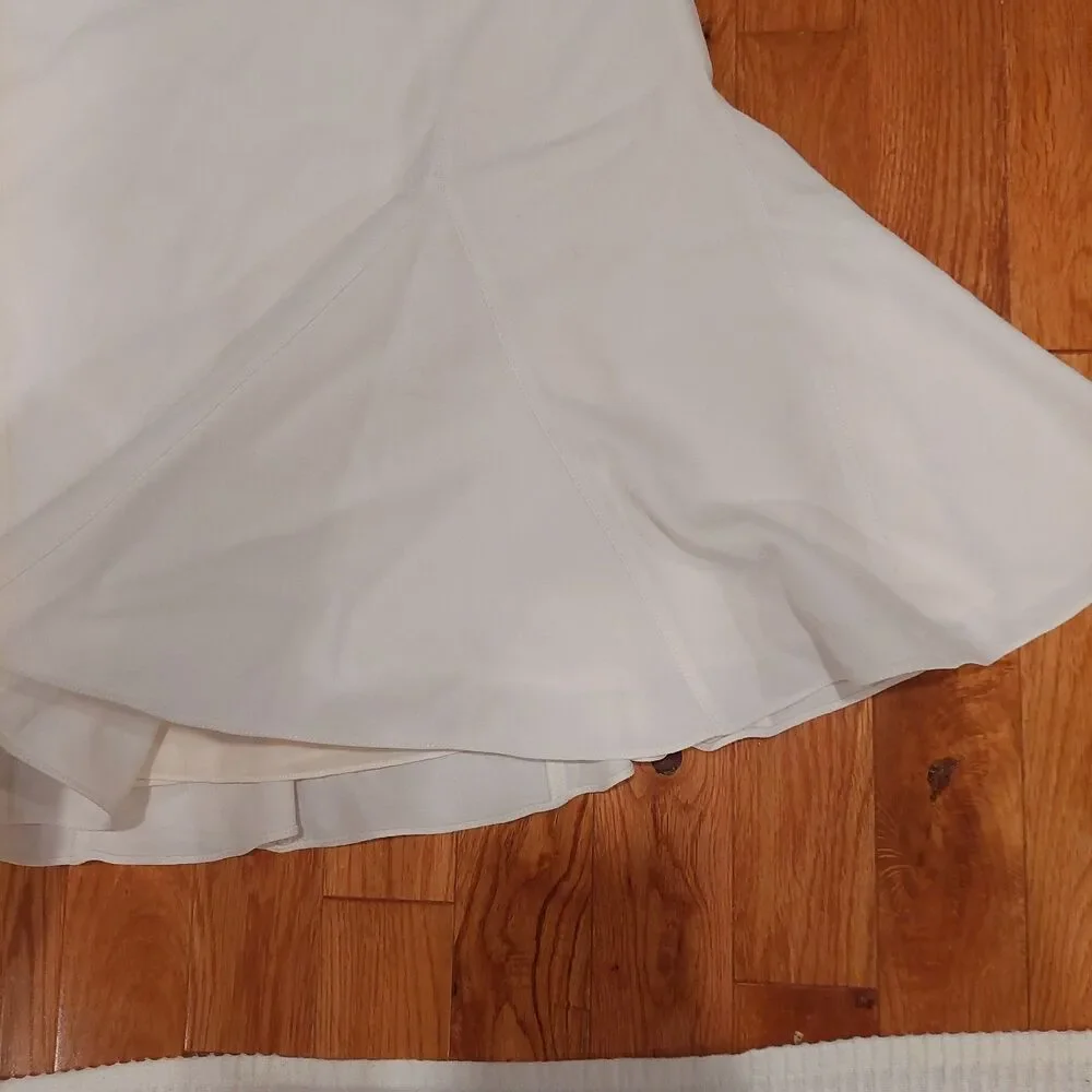Ralph Lauren Black Label White Viscose/Acetate Silk Lining A-Line Skirt Sz 6